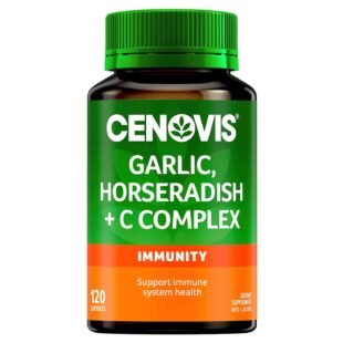 Cenovis Garlic, Horseradish + C Complex Capsules 120 - Supports Immune System Health - Relieves Severity, Reduces Duration of Common Cold Symptoms - Reduces Free Radical...