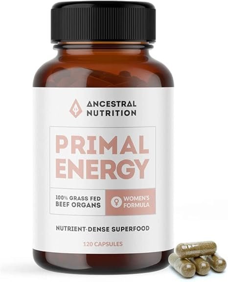Grass Fed Beef Organ Capsules | Natural Iron Supplement for Women - Vitamins A & B12 | Immunity & Body Wellness, Non-GMO, Freeze Dried - Ancestral Nutrition Primal Energy - 120...