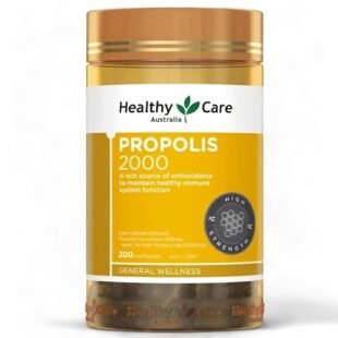 Healthy Care High Strength Propolis Capsules - Antioxidant Capsules for Immune Support and Cellular Health - Premium Quality Dietary Supplement - 200 Capsules - 2000 mg