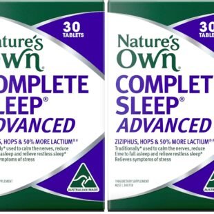 Nature's Own Complete Sleep Advanced for Stress Relief Tablets 60 - With Ziziphus, Hops, & Lactium - Traditionally used to Calm Nerves, Reduce Sleeplessness & Time Taken to Fall...