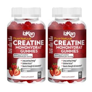 Pro Creatine Monohydrate Gummies 4000mg for Men & Women - 60 Chewable Creatine Gummies Strawberry Flavoured Creatine | Pre Workout Gym Supplement| Keto | Vegan | (2)