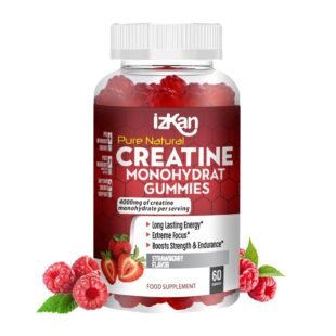 Pro Creatine Monohydrate Gummies 4000mg for Men & Women - 60 Chewable Creatine Gummies Strawberry Flavoured Creatine | Pre Workout Gym Supplement| Keto | Vegan | (1)