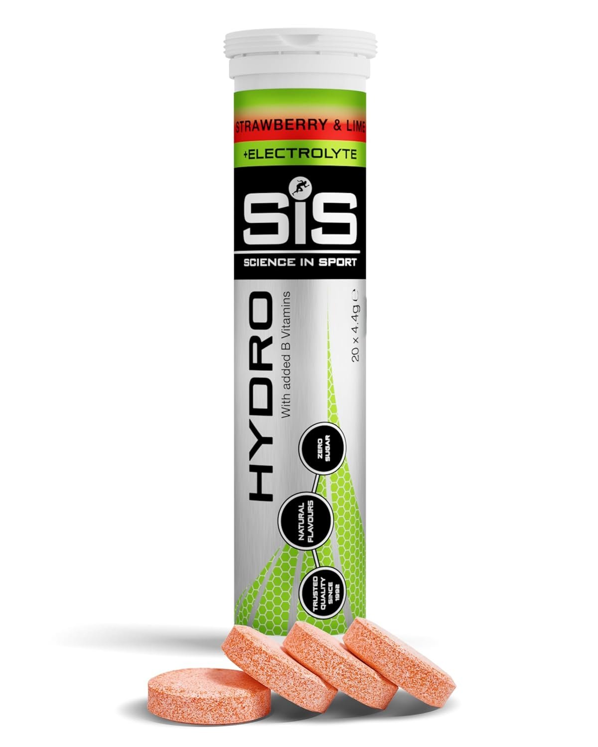 SIS Hydro Electrolyte Tablets - Zero Sugar, Vegan & Gluten-Free Hydration Supports Endurance Energy Drink - Strawberry & Lime Flavour - 20 Effervescent Tablets
