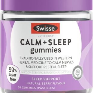 Swisse Ultiboost Calm + Sleep Gummies | Assists the Body in Coping with Stress | 60 Pack